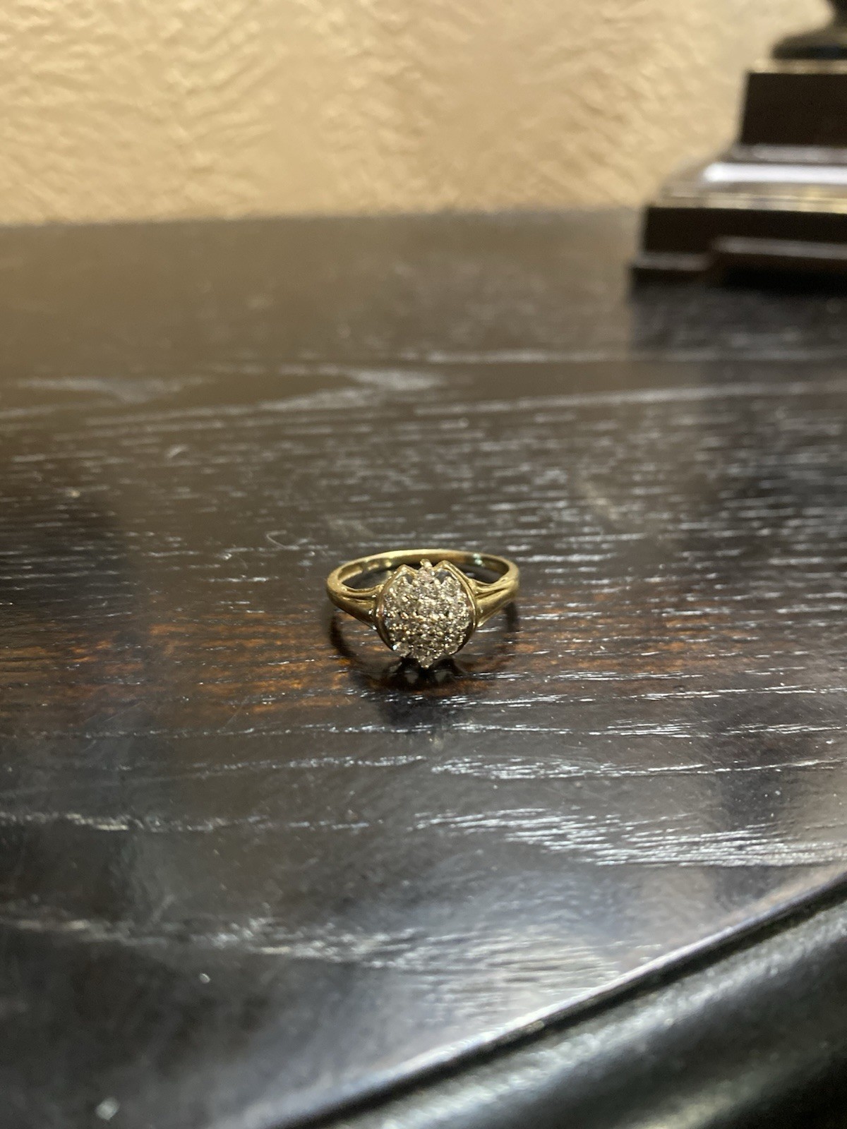Turtle Shell Cluster Diamond Ring | 14K Gold Prem… - image 4
