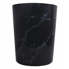 5 Gallon Black Marble Plastic Trash Can Bathroom Garbage Bin No Lid