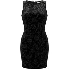 Free People Womens Dress Size S Black Burnout Velvet Floral Gothic Witchy Indie
