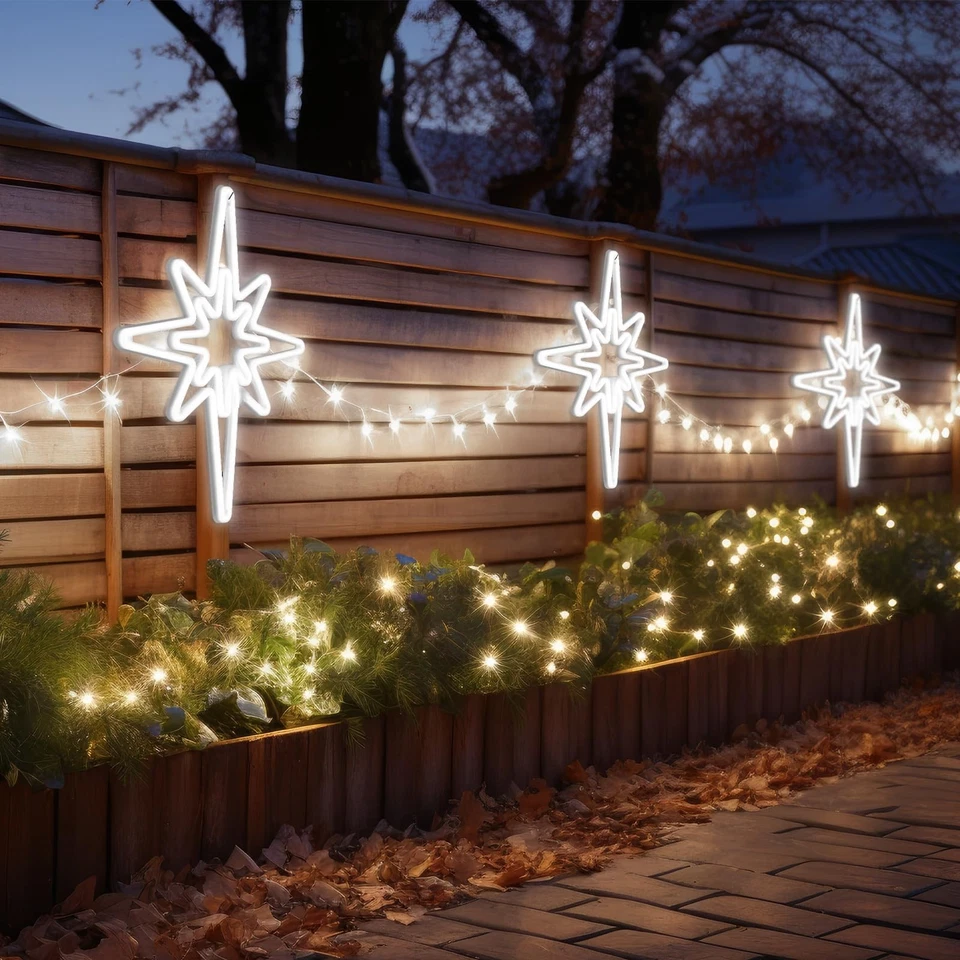 Luz de Navidad Estrella de Belén Iluminada LED de 20 x 17,32 Pulgadas, Silho de Navidad... Foto 4 de 4
