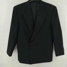 Tuxedo Club Blazer Tuxedo Jacket Mens 42L Black 6 Button Single Vented