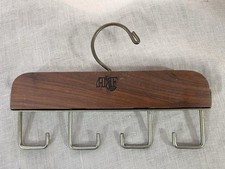 Original 1940s Abercrombie And Fitch Neck Tie Hanger, Wooden And Brass Hooks A F