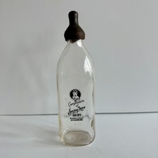 Vintage Spring Grove Dairy Glass Baby Bottle Richmond Indiana Knox Glass Pyro