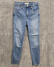 Madewell 10" High-Rise Skinny Jeans in Highview Wash Raw-Hem Size 25 MA645