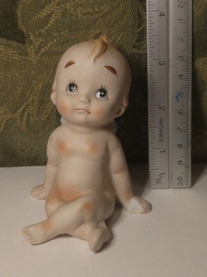 Vintage Kewpie Lefton Baby Boy Sad Face Porcelain - 3.5'' - Japan