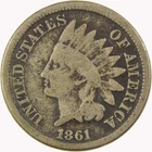 1861 Indian Head Cent G Good Penny 1c Coin SKU:CP1071