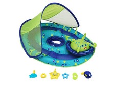 SwimWays Inflatable Baby Spring Float Activity Center with Canopy, Octopus Used 