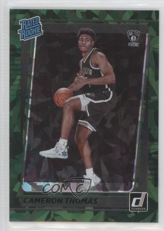 2021-22 Panini Donruss Rated Rookie Green Ice Cameron Thomas #203 0z2o