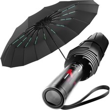 Regenschirm Sturmfest Gro&szlig;, UV Schutz, Automatik, Tragbar f&uuml;r Golf, Reisen