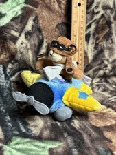 GUND Plush Bear-o-Rama Teddy In Plane Vibrates Blue Airplane w Bear Toy