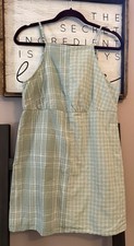 American Eagle Spaghetti Strap Dress-NWT-Dual Patten-size LARGE-pastel Greens