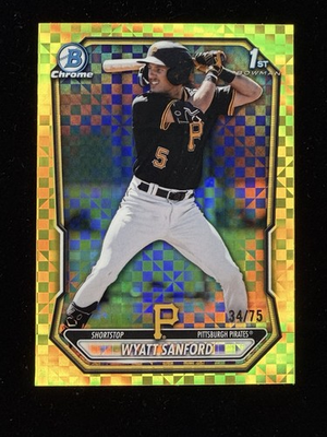 #ad 2026 Bowman Chrome WYATT SANFORD 1st Yellow Geometric Refractor 34 75 Pirates $39.99