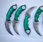 8" Lot of  20 Handmade Damascus Steel Karambit Knives with leather sheath MB-9 — photo 5