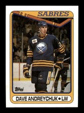 1990 Dave Andreychuk 169 Sabres 25 Topps Hockey Sports Trading Card