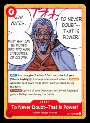To Never Doubt--That Is Power! Normal C Legacy of the Master OP12-016 NM
