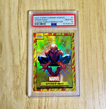 Topps 2024 Marvel Chrome Spider-Man Human Torch Refractor /39 PSA 10