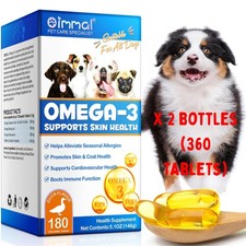 Omega 3 for Dogs Seasonal Allergies Skin Coat and Immunie Function 360 Tablets