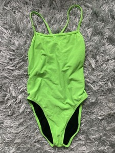 Jolyn Brandon Bright Green Fixed  Back One Piece Swimsuit Training Suit Size 30