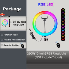 RGB Ring Light Lamp Ring round with Remote Control for Smartphone Mobile Led Vid