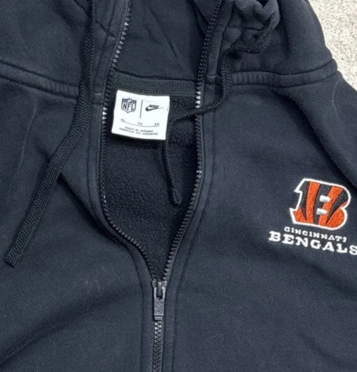 Nike Cincinnati Bengals Fútbol Cremallera Sudadera con Capucha Cremallera Completa Bordado NFL Parche XL Foto 3 de 4