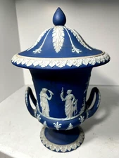Late 19th C. Wedgwood Jasperware Large Campana Urn - Offerings of Peace - 11.50"