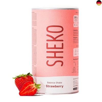 SHEKO Balance Shake Erdbeere - 21 Cremige Mahlzeitenersatz Shakes zum Abnehmen