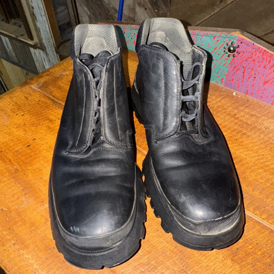 Винтажные мужские ботинки Prada на шнуровке черная кожа размер 9 США - Изображение 3 из 4