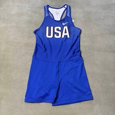 Nike Pro Elite Team USA Singlet Womens Medium Unitard Speedsuit Rio Olympics