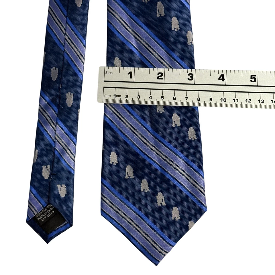 Corbata de cuello 100 % seda droide a rayas 100 % parques Disney Star Wars R2-D2  Foto 4 de 4