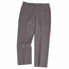 Hermes Pants Long Slux Plaid Wool Cashmere Bottoms Men's 44 Gray Used MOLO-0