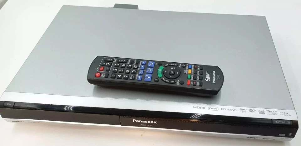 PANASONIC DMR-EH495 FESTPLATTENRECORDER SCHWARZ MIT FERNBEDIENUNG.