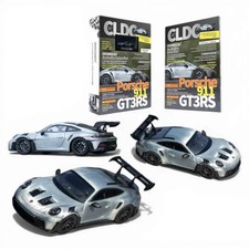 Minichamps X CLDC Porsche 911 GT3 RS Raw Silver English 1:64 (MAGAZINE INCLUDED)