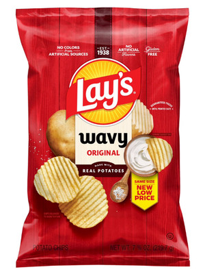Lay'S Wavy Potato Chips, Original Flavor, 7.75 Oz Bag