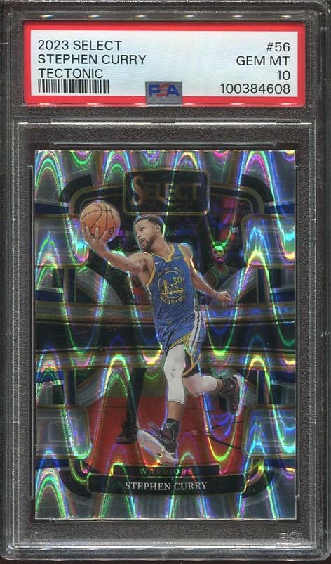 2023-24 Stephen Curry PSA 10 Panini Select Tectonic #56 Golden State Warriors view 1