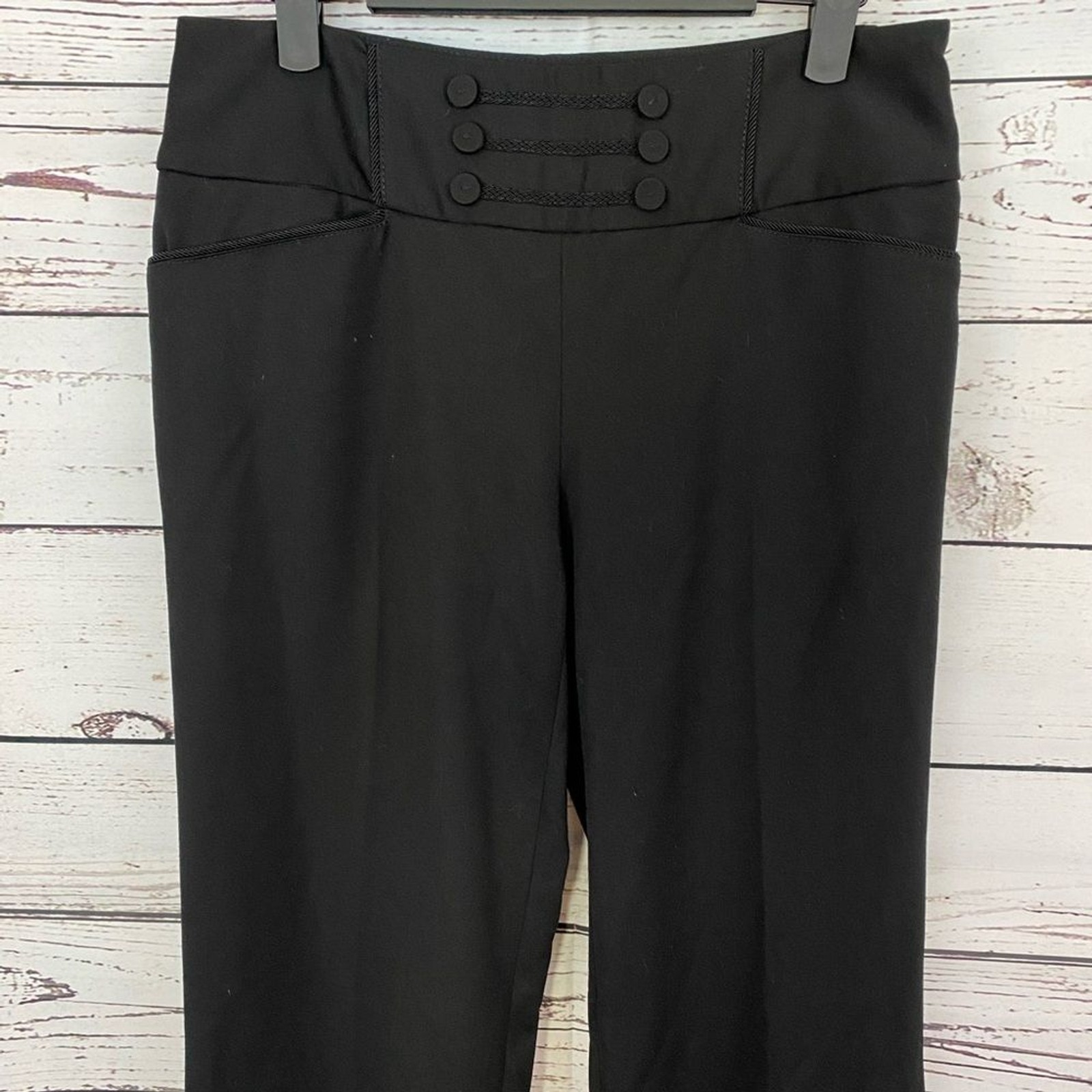 Jean Femme Noir Et Blanc WHBM - Taille 4R, Coupe Regular, Occasion En Très Bon état