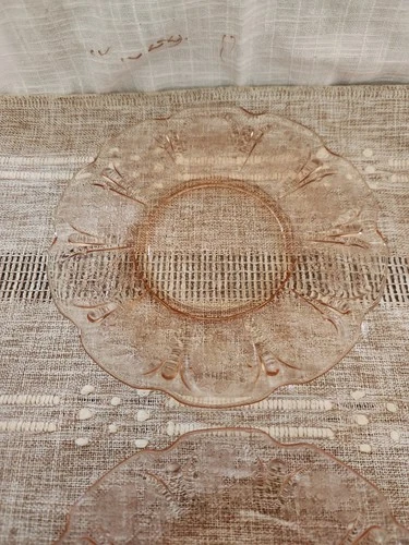 4 Jeannette Pink Depression Glass Cherry Blossom Plates