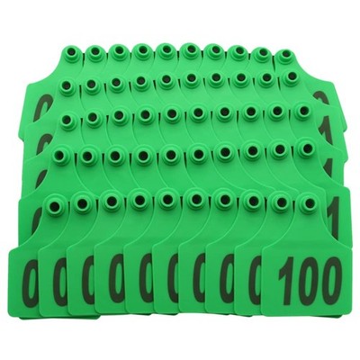 4.1x3 Oversize Cattle Ear Tags 101-200 Number TPU Large Plastic Livestock Ide...