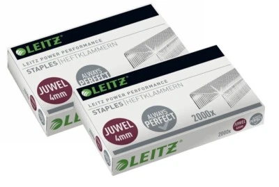2x Leitz 5640 Heftklammern Klammern Juwel 4 mm, verzinkt, 2000 Stück