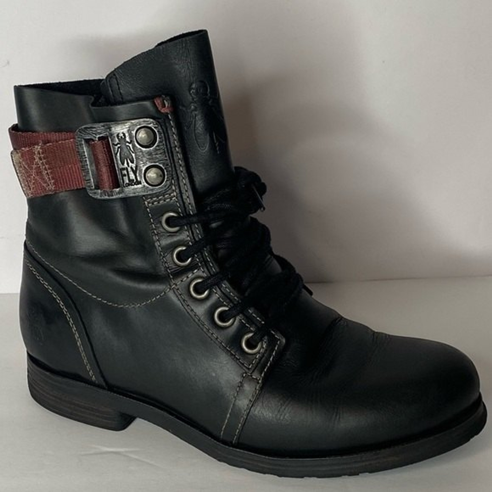 Stay Leather Boot Lace Up Combat Size 
