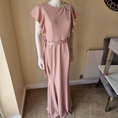 Coast Ruffle Detail Fishtail Bridesmaid Maxi Dress Size 10 UK