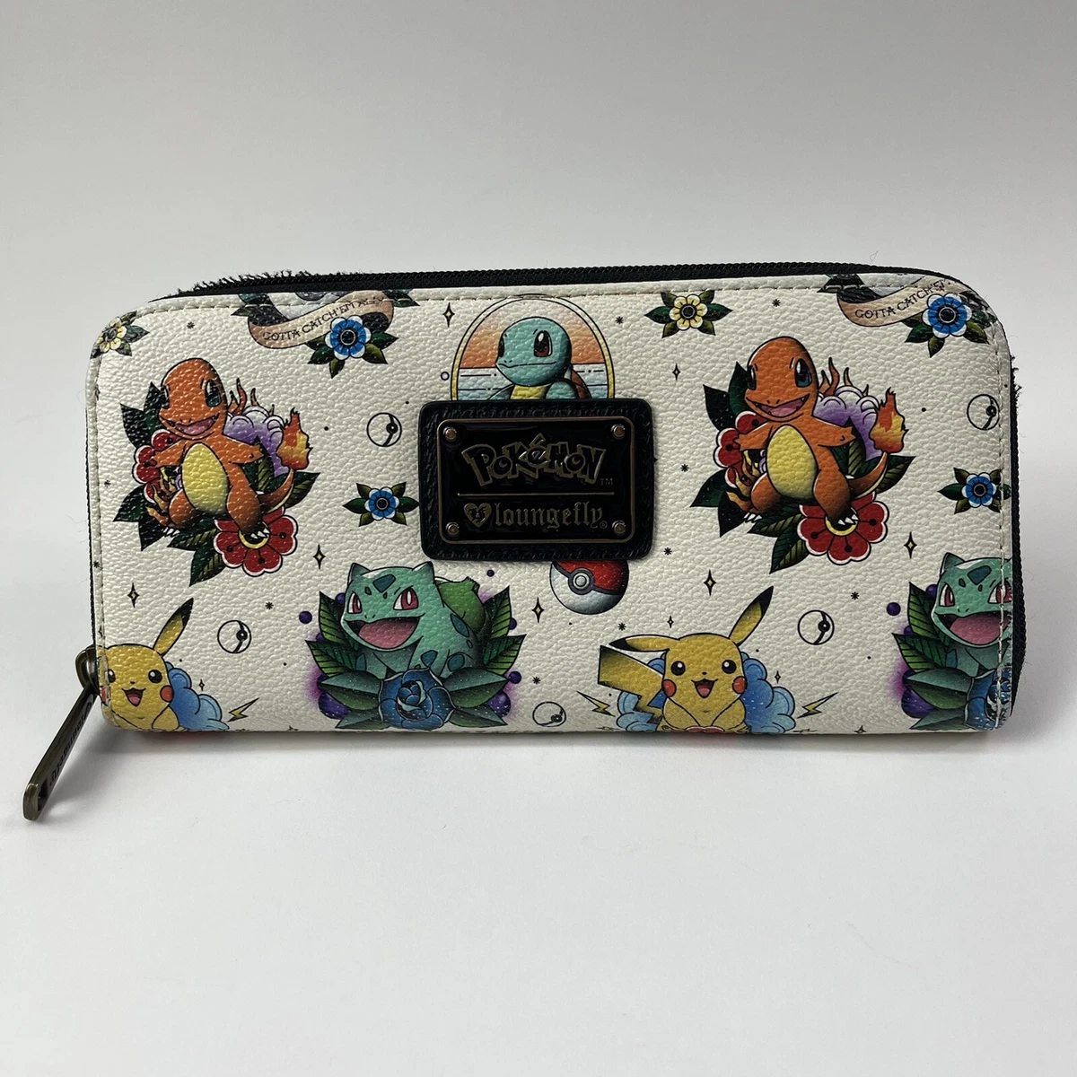 Loungefly Pokemon Tattoo Starters Large Wallet Zip Around eBay