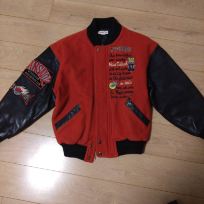 KANSAI O2 Varsity Jacket with Embroidery and Leather Sleeves