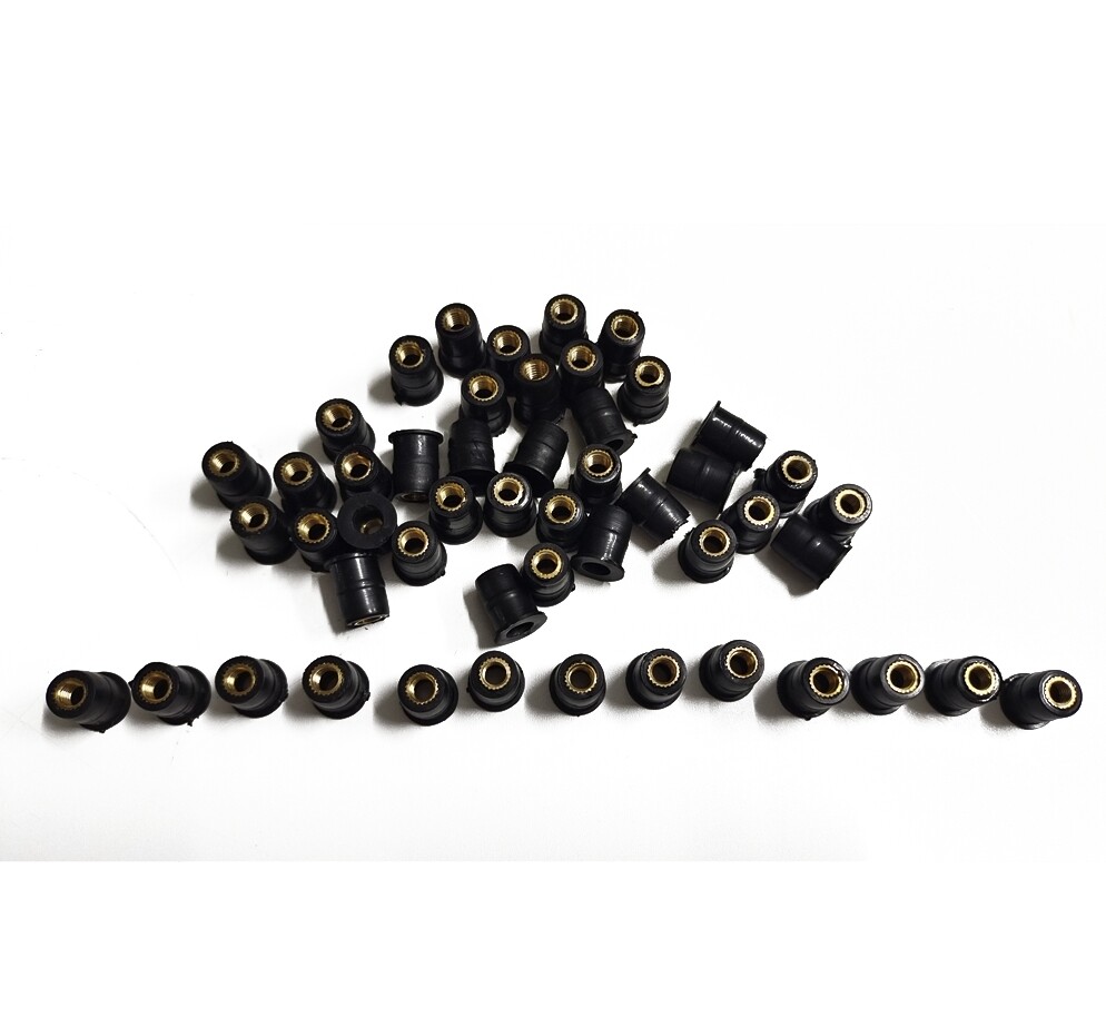 50x M5 Rubber Motorcycle Windshield Nuts Brass Fairing Well Nut For Canoe Kayak