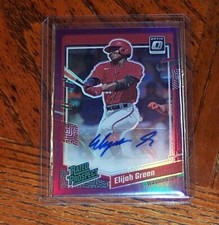 2023 Donruss Baseball - Elijah Green - Rated Prospect Purple Prizm Auto 03/25
