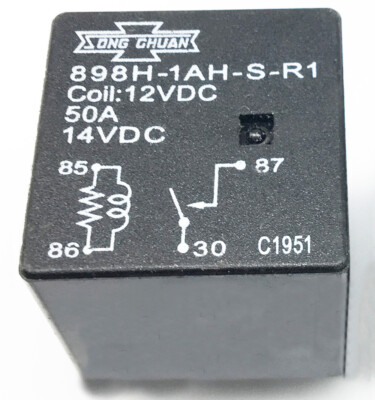 Song Chuan 898H-1AH-S-R1 12VDC Power Relay 4 Pins 50A 14VDC