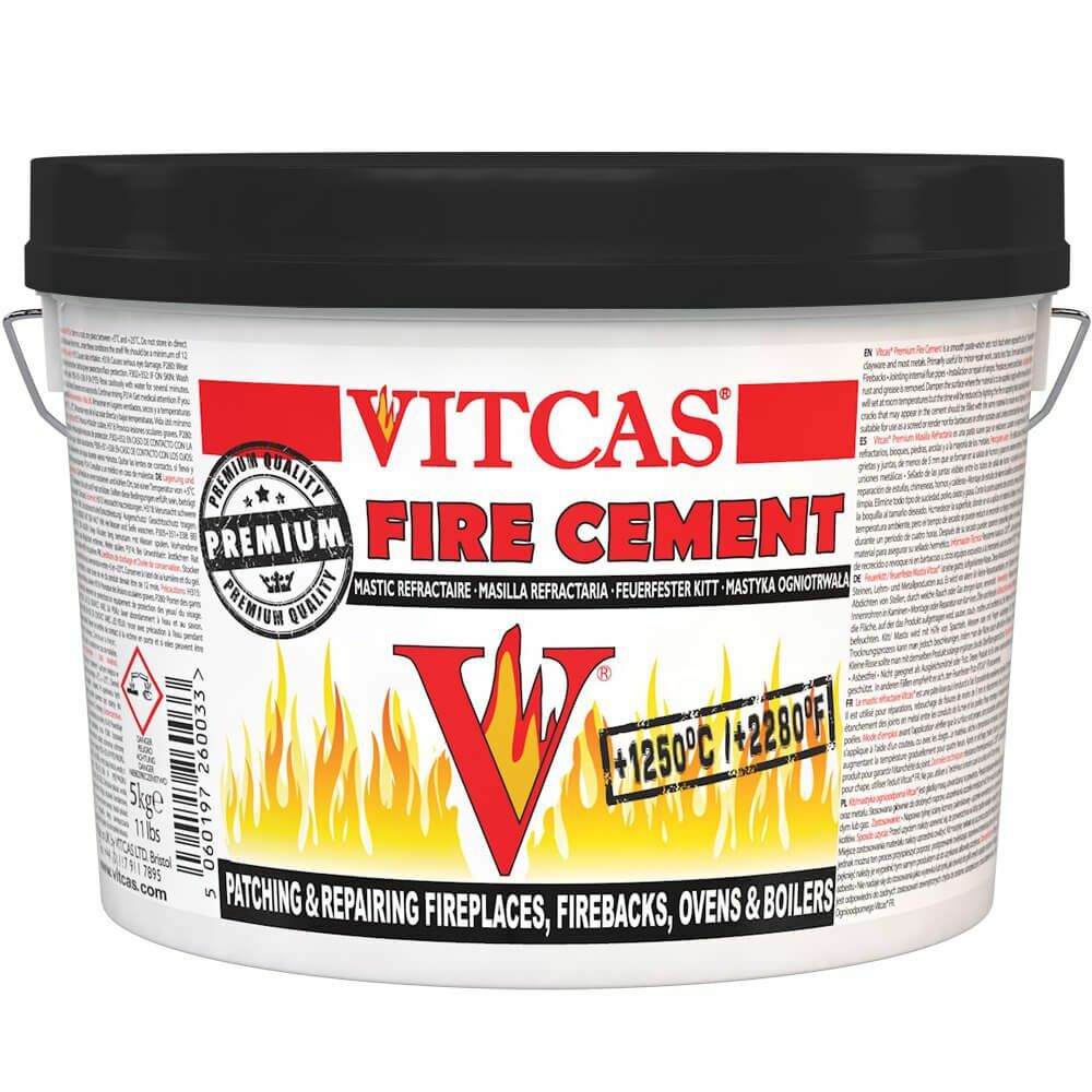 VITCAS BLACK FIRE CEMENT 5kg STOVE OVEN BOILER FIREPLACE FLUE HEAT