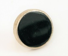 VINTAGE BEAUTIFUL DESIGNER SIGNED MODERNIST BLACK ENAMEL OR ONYX RING SIZE 6.5