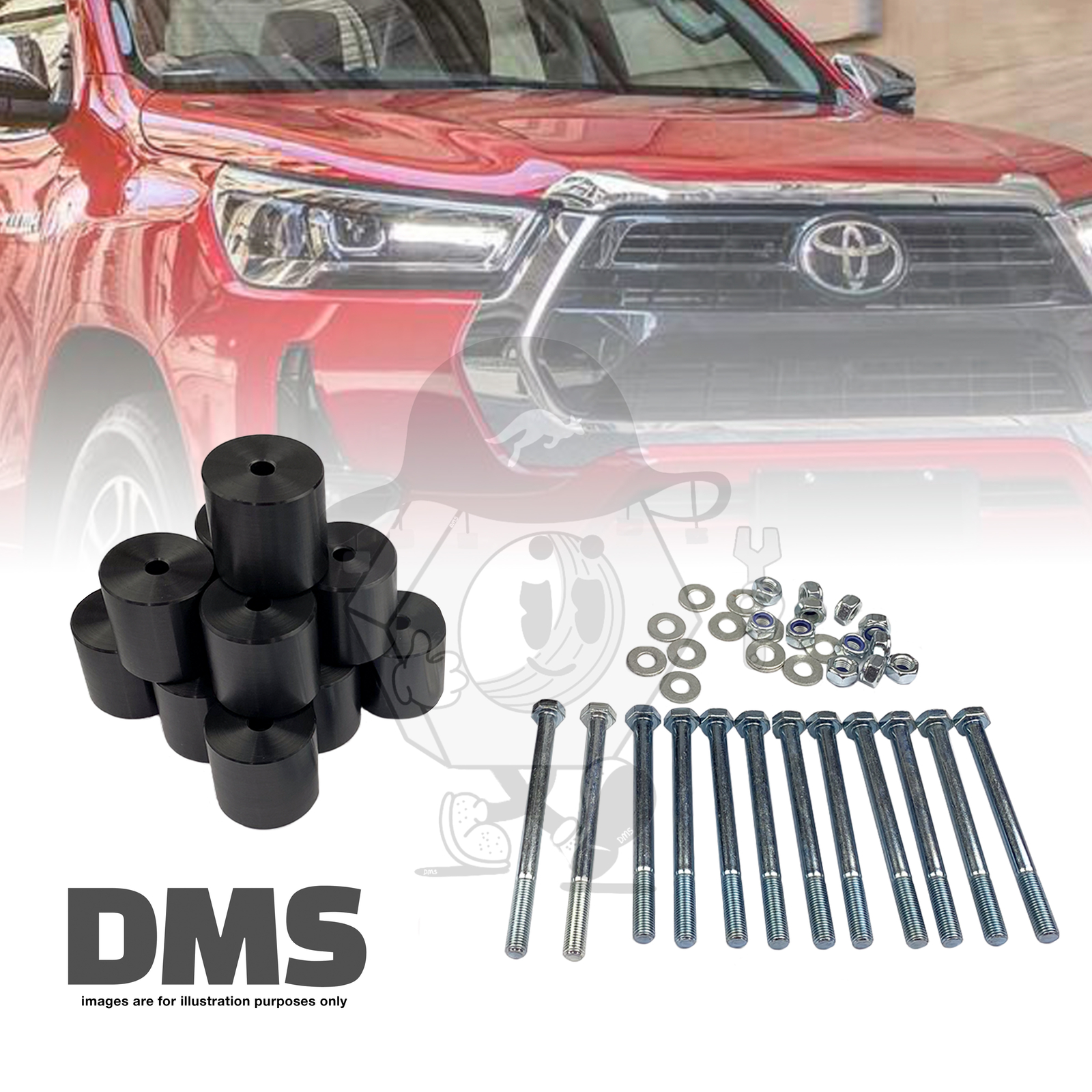 2" (50MM) Body Lift Kit for Toyota Hilux (20052022) Dual Cab [LIFTS