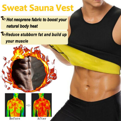 Hot Men's Sauna Vest Ultra Sweat Body Shaper Shirt Thermo Neoprene Sweat