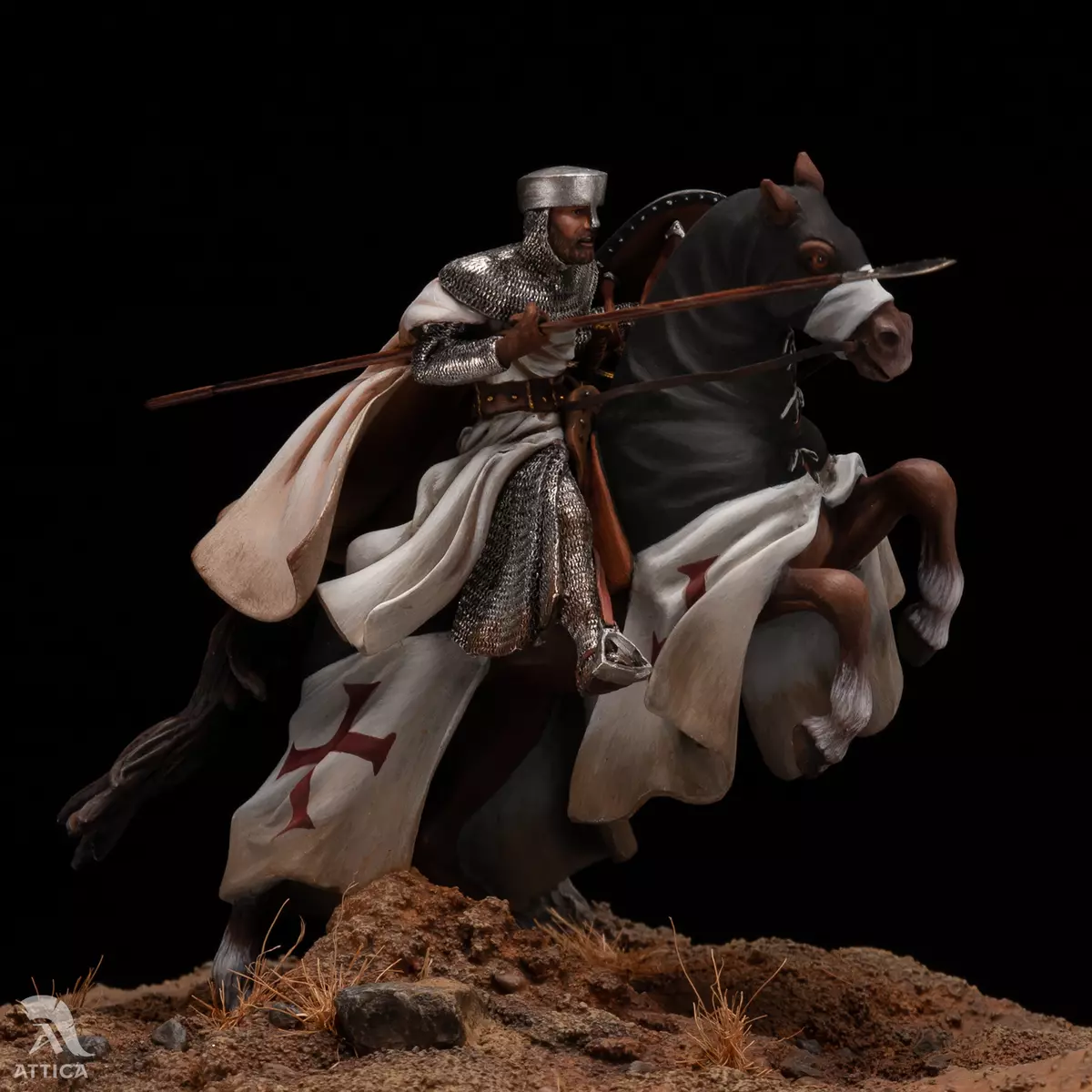 Grand Master of the Knights Templar 54mm Painted Tin Toy Soldier